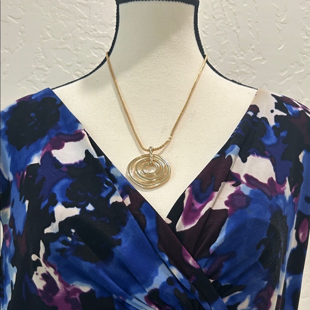 Ralph Lauren Blue and Purple Floral Midi Dress   JT - Picture 7 of 8